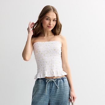 Juniors' Pink Republic Textured Tube Top