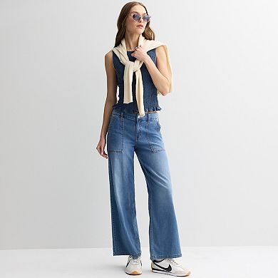 Juniors' Pink Republic Textured Puckerknit Tank Top