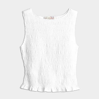 Juniors' Pink Republic Textured Puckerknit Tank Top