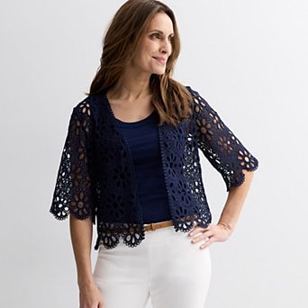 Women's Robbie Bee Lace Cardigan Sweater