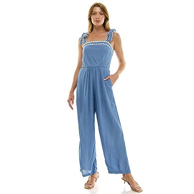 Juniors' Lily Rose Cami Square Neck Jumpsuit