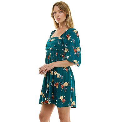 Juniors' Lily Rose Pleated Bodice Skater Dress