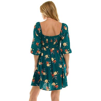 Juniors' Lily Rose Pleated Bodice Skater Dress