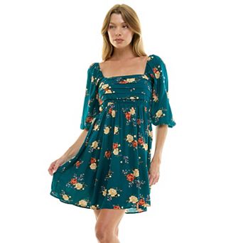 Juniors' Lily Rose Pleated Bodice Skater Dress