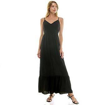 Juniors' Lily Rose Crochet Trim Maxi Dress