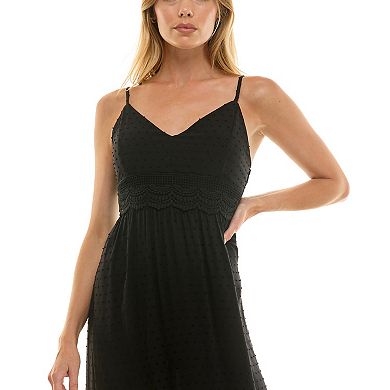 Juniors' Lily Rose Crochet Trim Maxi Dress