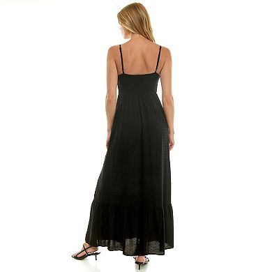 Juniors' Lily Rose Crochet Trim Maxi Dress