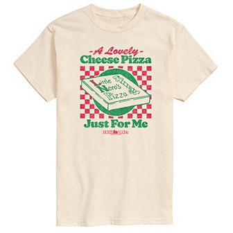 Men's Home Alone A Lovely Cheese Pizza Just For Me Graphic Tee
