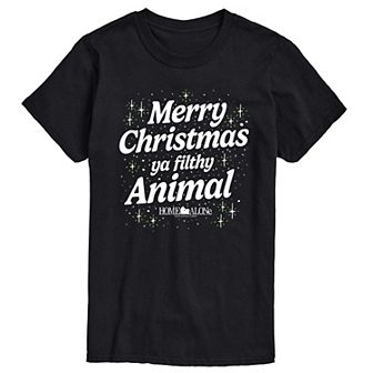 Men's Home Alone Merry Christmas Ya Filthy Animal Graphic Tee
