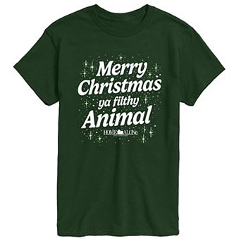 Men's Home Alone Merry Christmas Ya Filthy Animal Graphic Tee