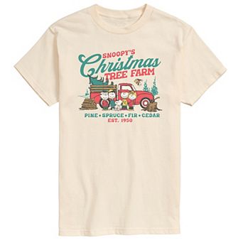 Men's Peanuts Snoopy's Christmas Tree Farm Graphic Tee