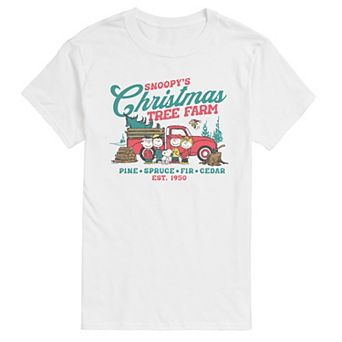 Men's Peanuts Snoopy's Christmas Tree Farm Graphic Tee