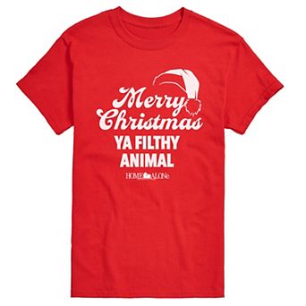 Men's Home Alone Merry Christmas Ya Filthy Animal Graphic Tee