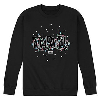 Men's Marvel Logo Christmas Lights Fleece Sweatshirt