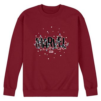 Men's Marvel Logo Christmas Lights Fleece Sweatshirt