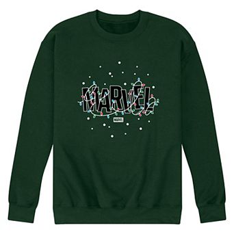 Men's Marvel Logo Christmas Lights Fleece Sweatshirt
