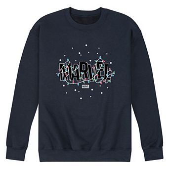 Men's Marvel Logo Christmas Lights Fleece Sweatshirt