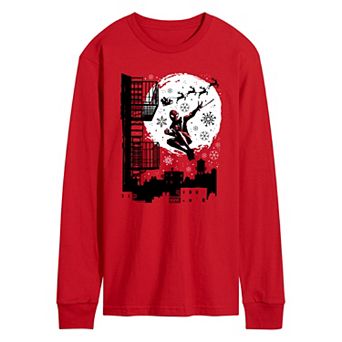 Men's Marvel Spider-Man Miles Morales & Santa Long Sleeve Graphic Tee
