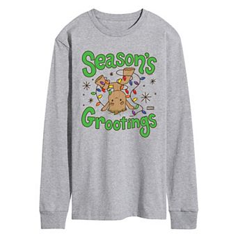 Men's Marvel Groot Season's Grootings Long Sleeve Graphic Tee