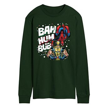 Men's Marvel Bah Hum Bug Long Sleeve Graphic Tee