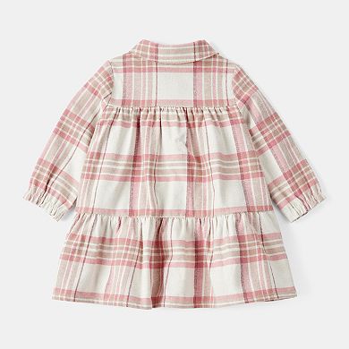 Baby Girl Carter's 2-Pc. Plaid Print Cotton Long-Sleeve Dress & Headband Set