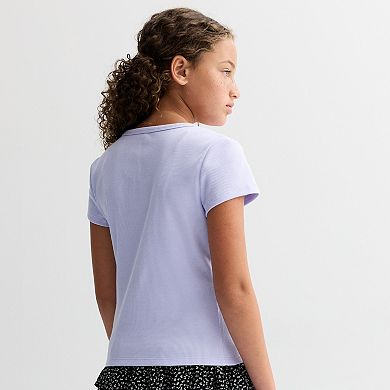 Juniors' SO® Short Sleeve Henley Tee in Regular & Plus Size