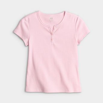 Juniors' SO® Short Sleeve Henley Tee in Regular & Plus Size