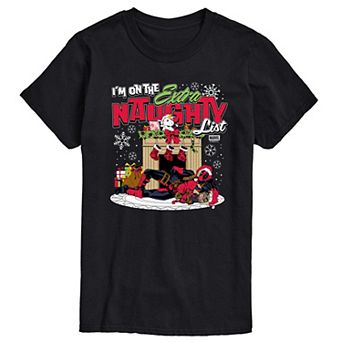 Men's Deadpool Extra Naughty List Graphic Tee