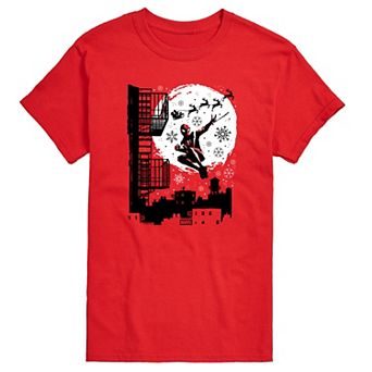 Men's Marvel Spider-Man Miles Morales & Santa Graphic Tee