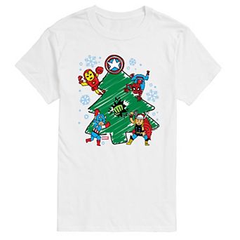 Men's Marvel Christmas Doodles Graphic Tee
