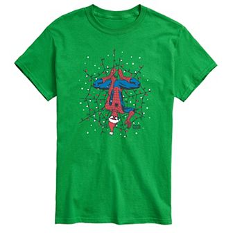 Men's Spider-Man Holiday Lights Web Graphic Tee