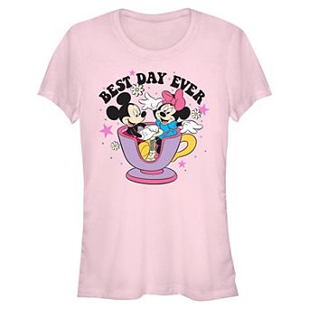 Juniors' Disney's Mickey Mouse & Minnie Mouse Tea Cup Ride Best Day Ever Graphic Tee