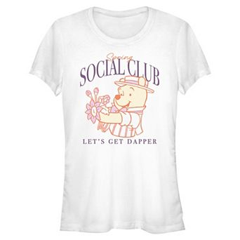 Juniors' Disney's Winnie The Pooh Spring Social Club Let's Get Dapper Graphic Tee