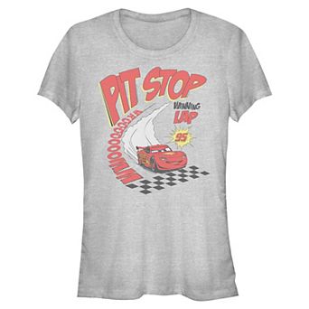 Juniors' Disney / Pixar's Cars Lightning McQueen Pit Stop Winning Lap Graphic Tee