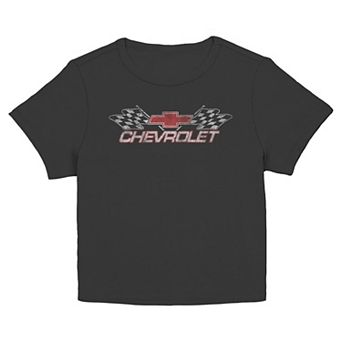 Juniors' Chevrolet Winner Flags Logo Graphic Baby Tee
