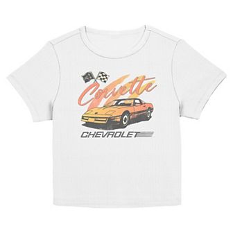 Juniors' Chevrolet Vintage Corvette Graphic Baby Tee