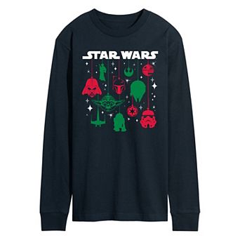 Men's Star Wars Logo Christmas Ornaments Long Sleeve Graphic Tee