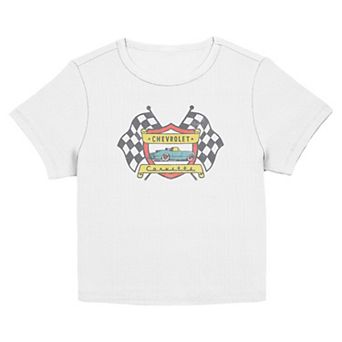 Juniors' Chevrolet Corvette Crest Graphic Baby Tee
