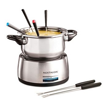 Nostalgia Electrics 6 cup Electric Fondue Pot with Removable Pot & 6 Forks