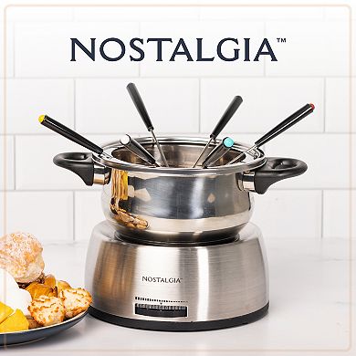 Nostalgia Electrics 6-Cup Electric Fondue Pot with Removable Pot & 6 Forks