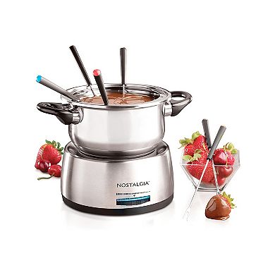 Nostalgia Electrics 6-Cup Electric Fondue Pot with Removable Pot & 6 Forks