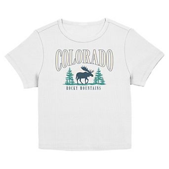 Juniors' Colorado Rocky Mountains Moose Graphic Baby Tee