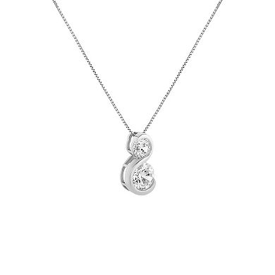 Primrose Sterling Silver Cubic Zirconia Infinity Pendant Necklace