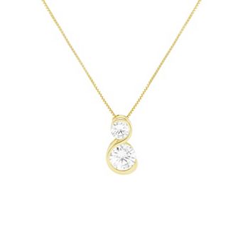 PRIMROSE Sterling Silver Cubic Zirconia Infinity Pendant Necklace