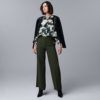 Women's Simply Vera Vera Wang Luxe Crepe Wide Leg Trousers