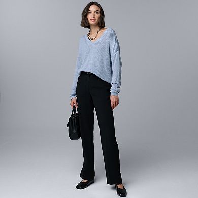 Women's Simply Vera Vera Wang Luxe Crepe Straight Leg Trousers