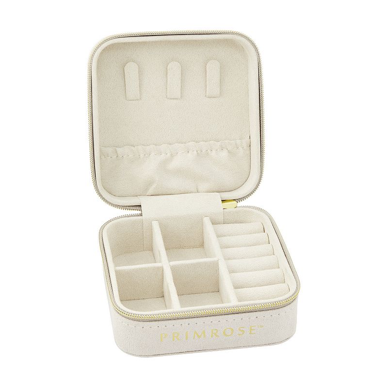 PRIMROSE Multi-Compartment Zippered Jewelry Box, Adult Unisex, Gold Tone