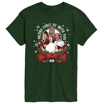 Men's Star Wars Merry Force Be With You Graphic Tee