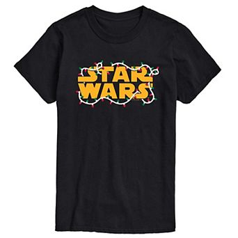 Men's Star Wars Logo Christmas Lights Graphic Tee