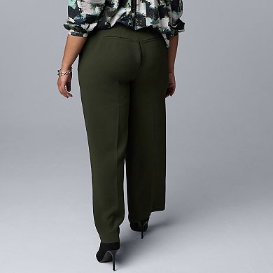 Plus Size Simply Vera Vera Wang Luxe Crepe Wide Leg Trousers